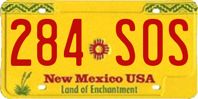 NM license plate 284SOS