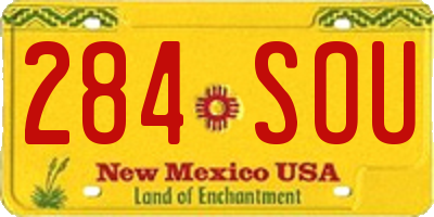 NM license plate 284SOU