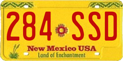 NM license plate 284SSD