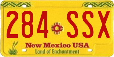 NM license plate 284SSX