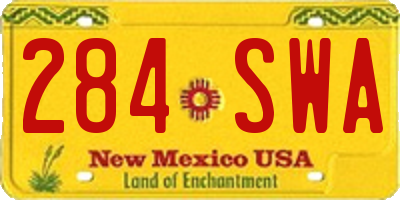 NM license plate 284SWA