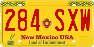 NM license plate 284SXW