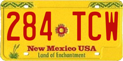 NM license plate 284TCW