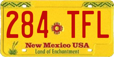 NM license plate 284TFL
