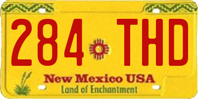 NM license plate 284THD