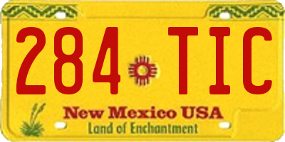 NM license plate 284TIC