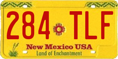 NM license plate 284TLF