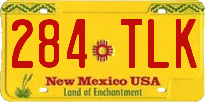 NM license plate 284TLK