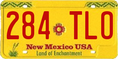 NM license plate 284TLO