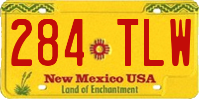 NM license plate 284TLW