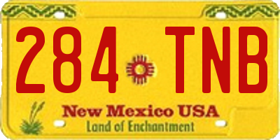 NM license plate 284TNB