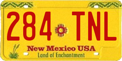 NM license plate 284TNL