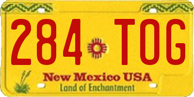 NM license plate 284TOG