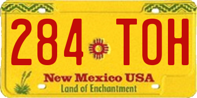 NM license plate 284TOH