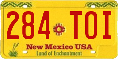 NM license plate 284TOI