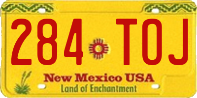NM license plate 284TOJ
