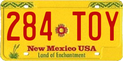 NM license plate 284TOY