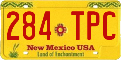 NM license plate 284TPC