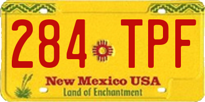 NM license plate 284TPF