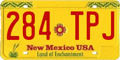 NM license plate 284TPJ