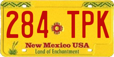 NM license plate 284TPK