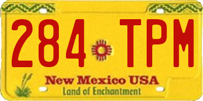 NM license plate 284TPM