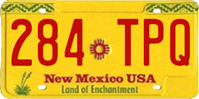 NM license plate 284TPQ