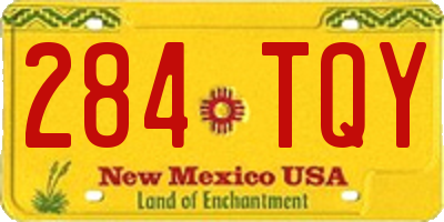 NM license plate 284TQY