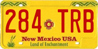 NM license plate 284TRB