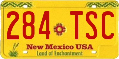 NM license plate 284TSC