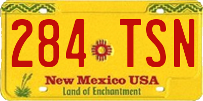 NM license plate 284TSN