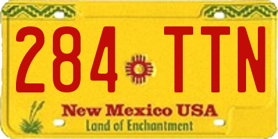 NM license plate 284TTN