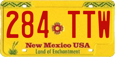 NM license plate 284TTW