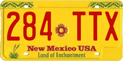 NM license plate 284TTX