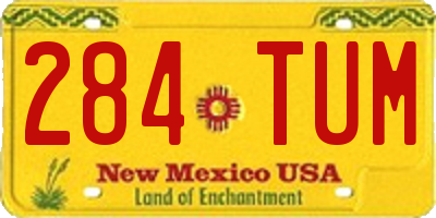 NM license plate 284TUM