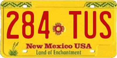 NM license plate 284TUS
