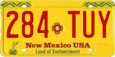 NM license plate 284TUY