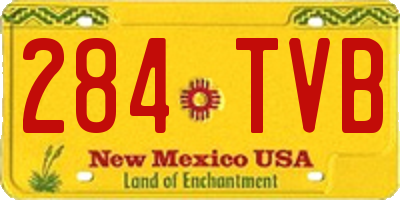 NM license plate 284TVB