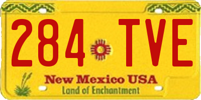 NM license plate 284TVE