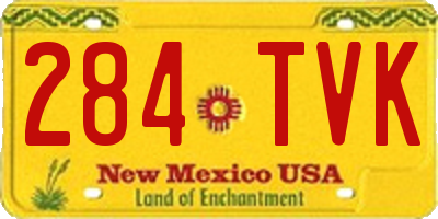NM license plate 284TVK
