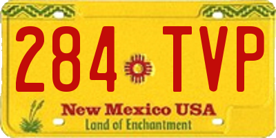 NM license plate 284TVP