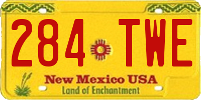 NM license plate 284TWE
