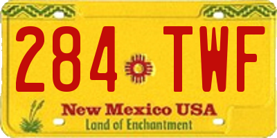 NM license plate 284TWF