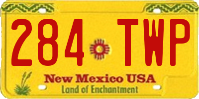 NM license plate 284TWP