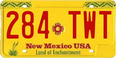 NM license plate 284TWT