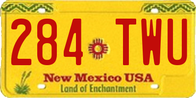 NM license plate 284TWU