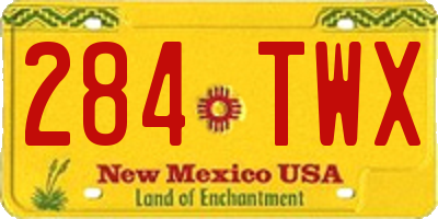 NM license plate 284TWX