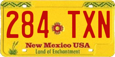 NM license plate 284TXN