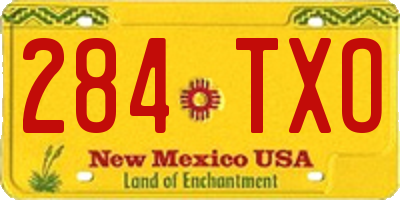 NM license plate 284TXO
