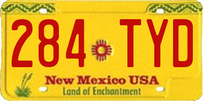 NM license plate 284TYD